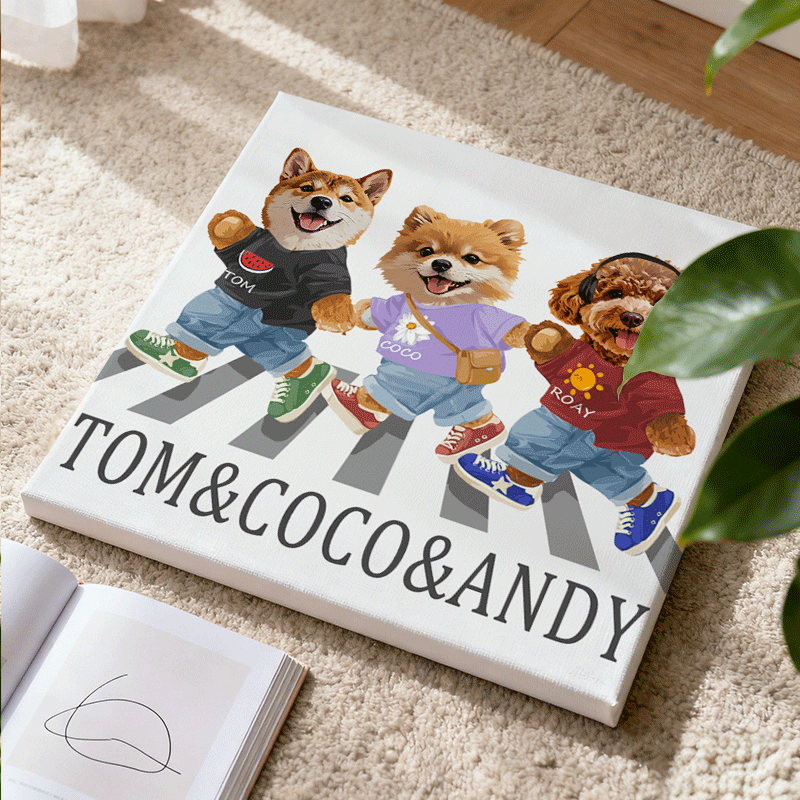 カスタムフワモコ部 　キャンバス  モフモフストリートドッグズ 【3頭デザイン】251122-20