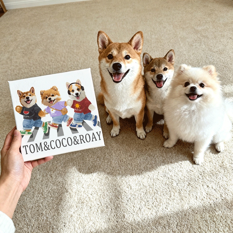 カスタムフワモコ部 　キャンバス  モフモフストリートドッグズ 【3頭デザイン】251122-20