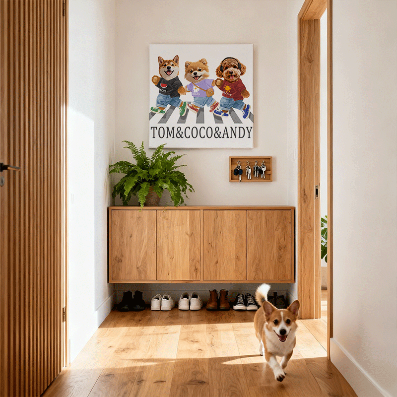 カスタムフワモコ部 　キャンバス  モフモフストリートドッグズ 【3頭デザイン】251122-20