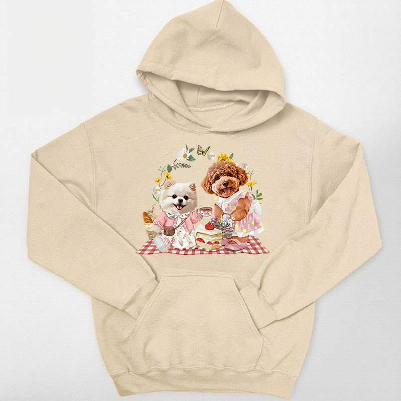 カスタムフワモコ部 　パーカー  ピクニック  2頭デザイン 26115-8