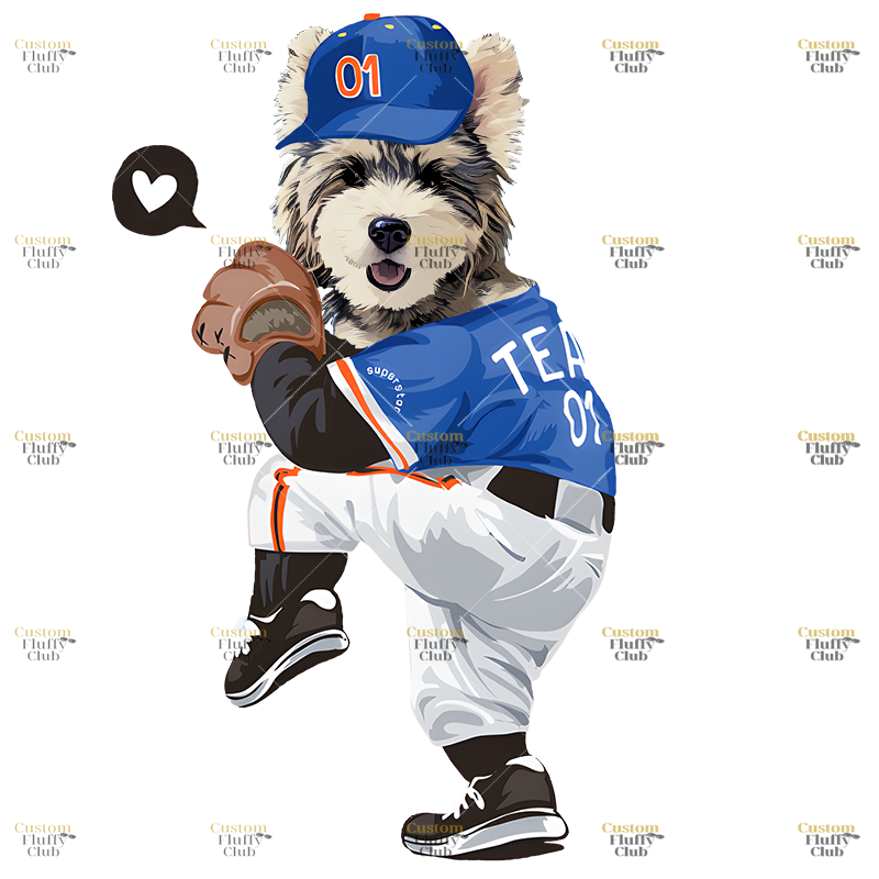 カスタムフワモコ部  2way ショルダートートバッグ 野球ピッチャー0308-1-4