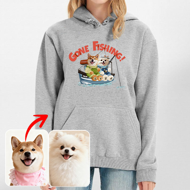 カスタムフワモコ部 　パーカー  釣り  2頭デザイン 251210-3