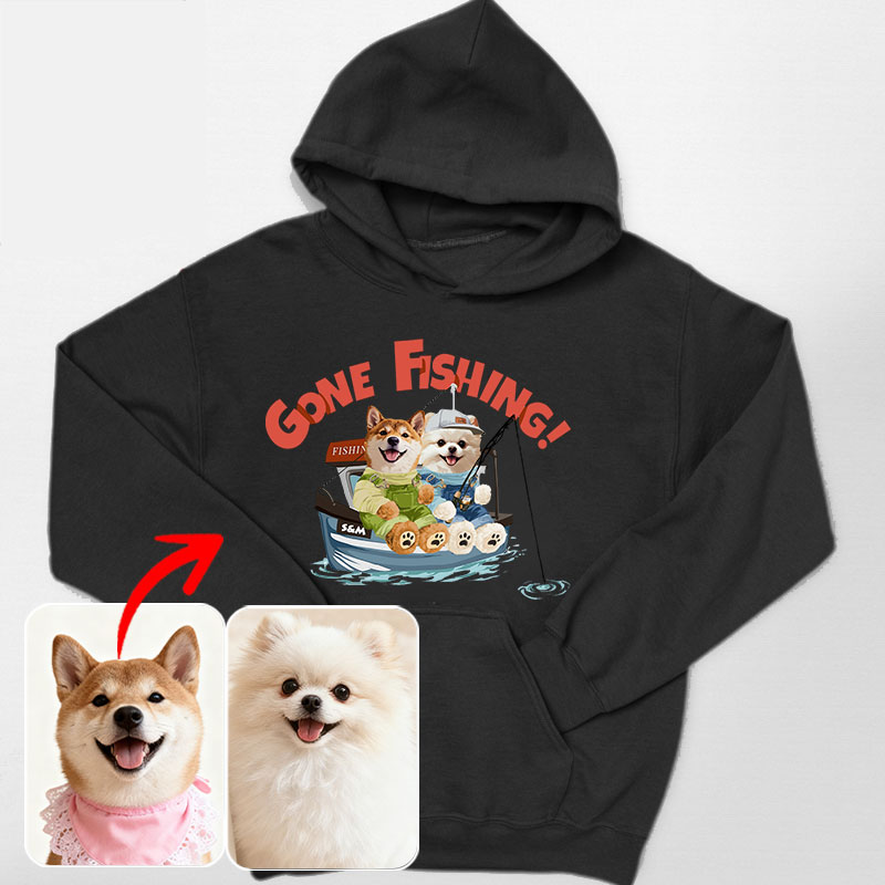 カスタムフワモコ部 　パーカー  釣り  2頭デザイン 251210-3