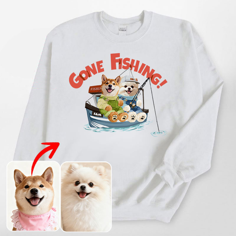 カスタムフワモコ部 　トレーナー  釣り  2頭デザイン251210-2