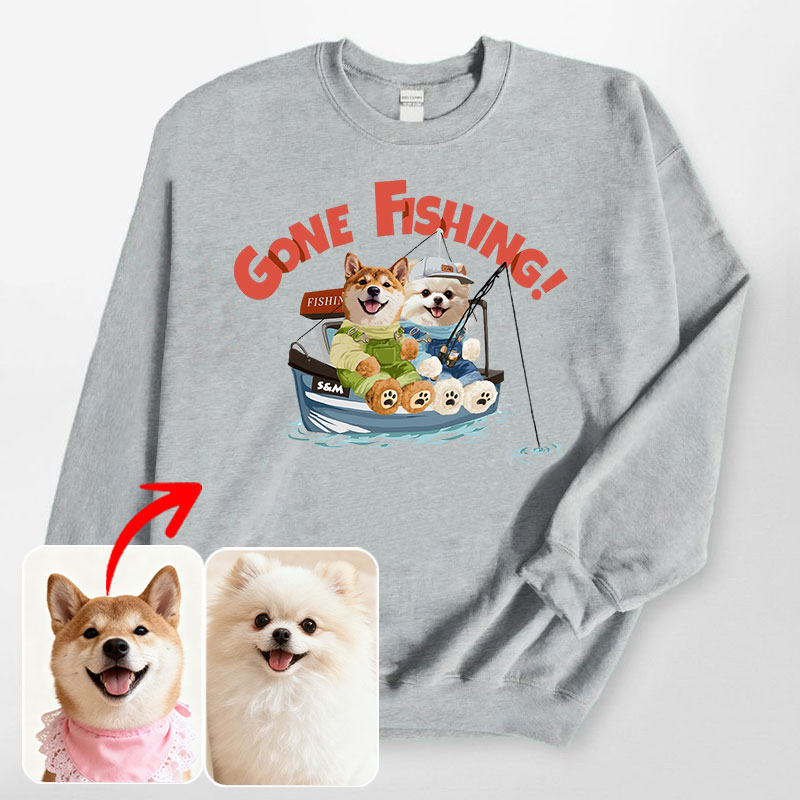 カスタムフワモコ部 　トレーナー  釣り  2頭デザイン251210-2