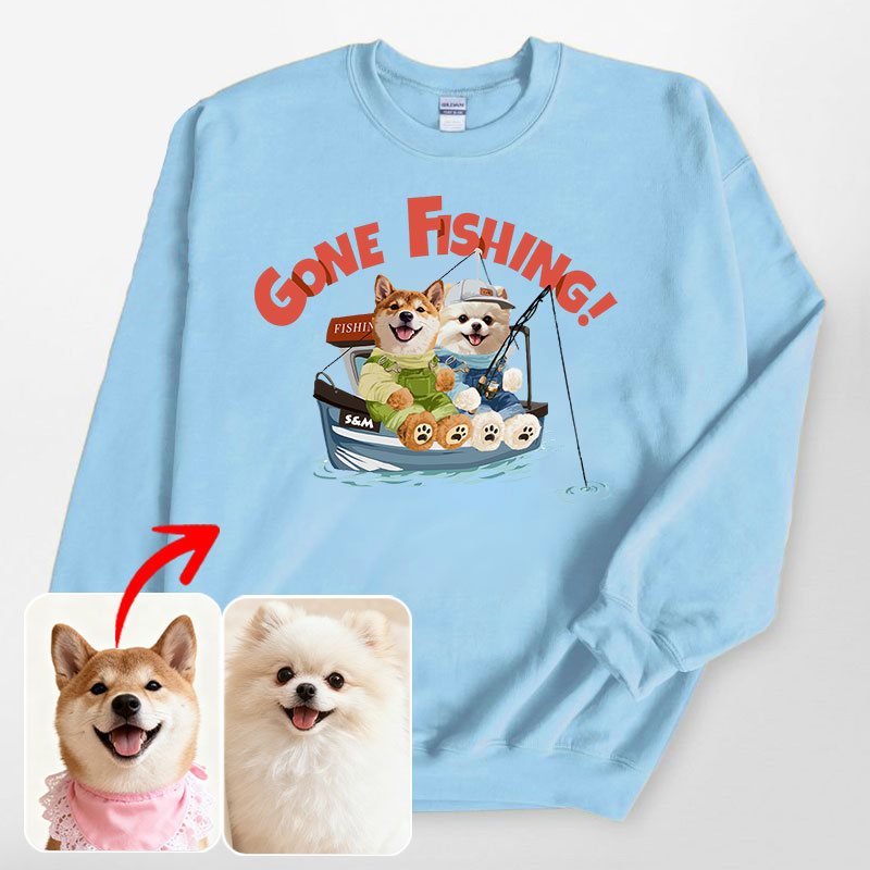 カスタムフワモコ部 　トレーナー  釣り  2頭デザイン251210-2