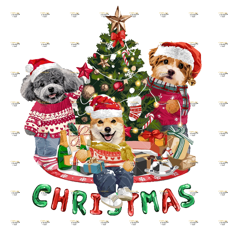 カスタムフワモコ部 　トレーナー Christmas  3頭デザイン251122-8