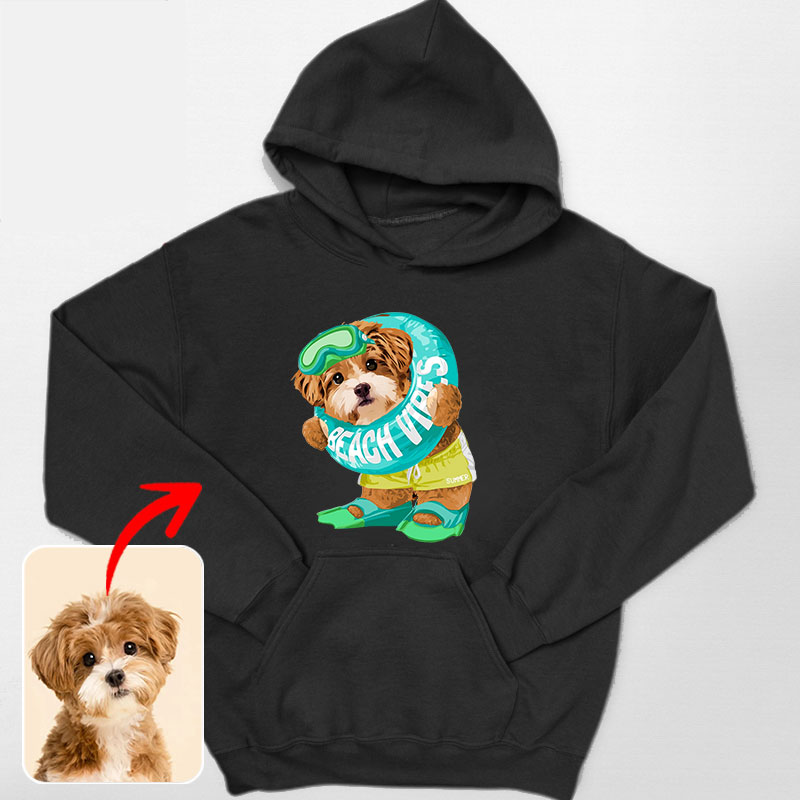 カスタムフワモコ部 　パーカー ダイビング 1頭デザイン 25114-15