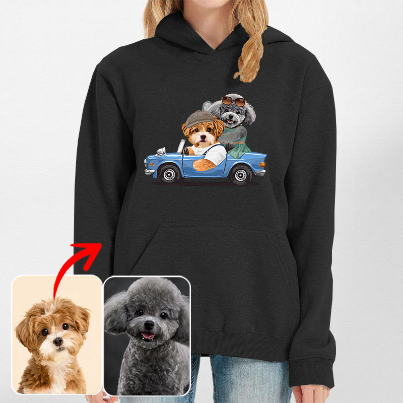 カスタムフワモコ部 　パーカー  ピクニック 2頭デザイン 25114-1