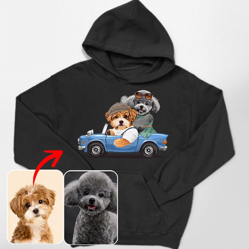 カスタムフワモコ部 　パーカー  ピクニック 2頭デザイン 25114-1