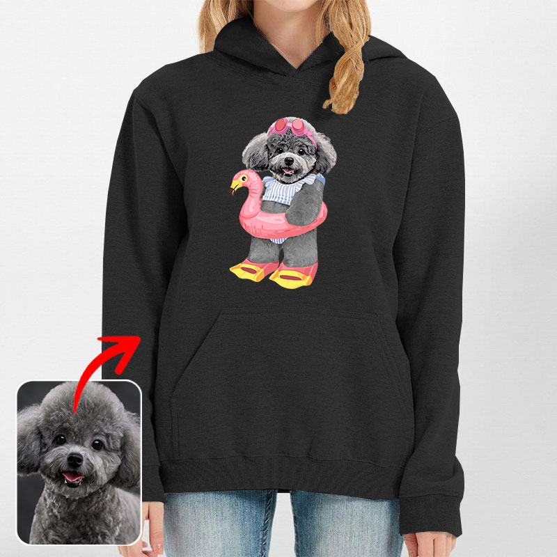 カスタムフワモコ部 　パーカー ダイビング 1頭デザイン 25114-15