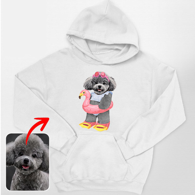 カスタムフワモコ部 　パーカー ダイビング 1頭デザイン 25114-15