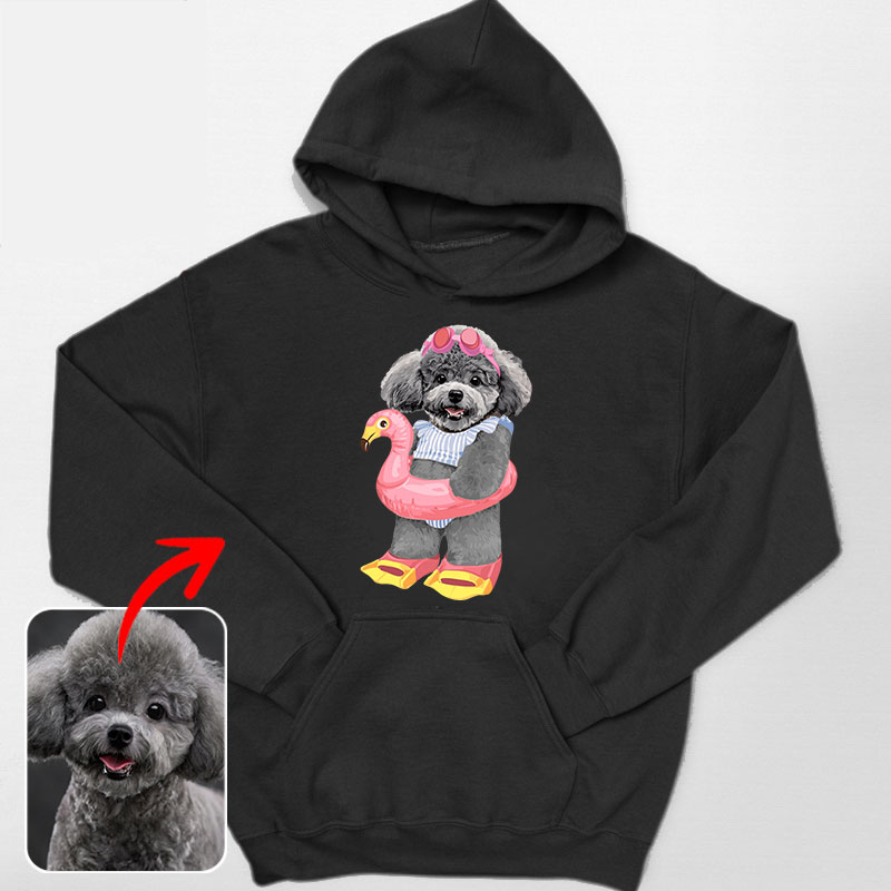 カスタムフワモコ部 　パーカー ダイビング 1頭デザイン 25114-15