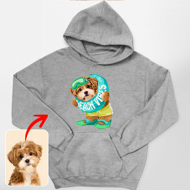 カスタムフワモコ部 　パーカー ダイビング 1頭デザイン 25114-15