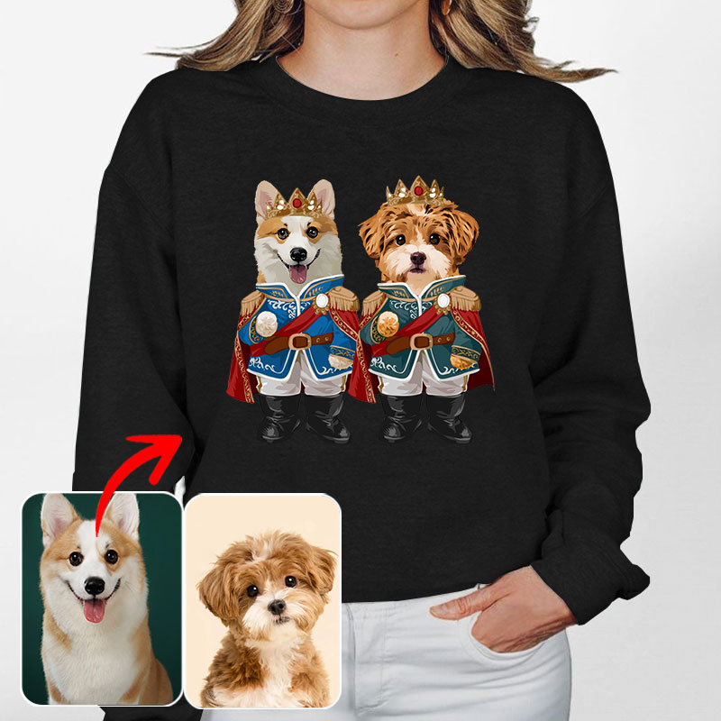 カスタムフワモコ部 　トレーナー Prince  2頭デザイン25114-10