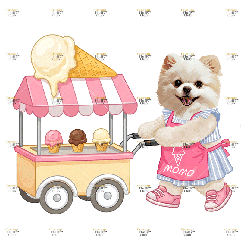 カスタムフワモコ部   Summer Ice Cream  プレミアムTシャツ  1頭デザイン 260610-7