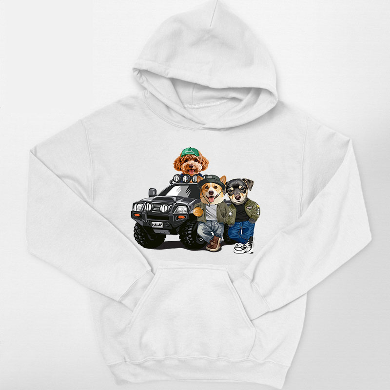 カスタムフワモコ部 　パーカー   オフロード冒険  3頭デザイン 251222-3