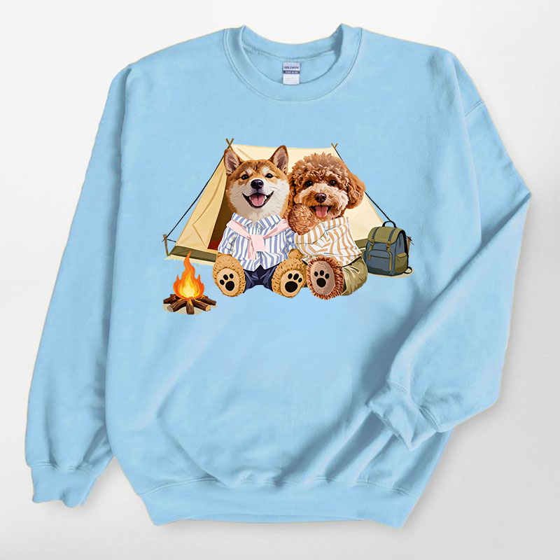 カスタムフワモコ部  トレーナー  キャンプ 2頭デザイン26121-3