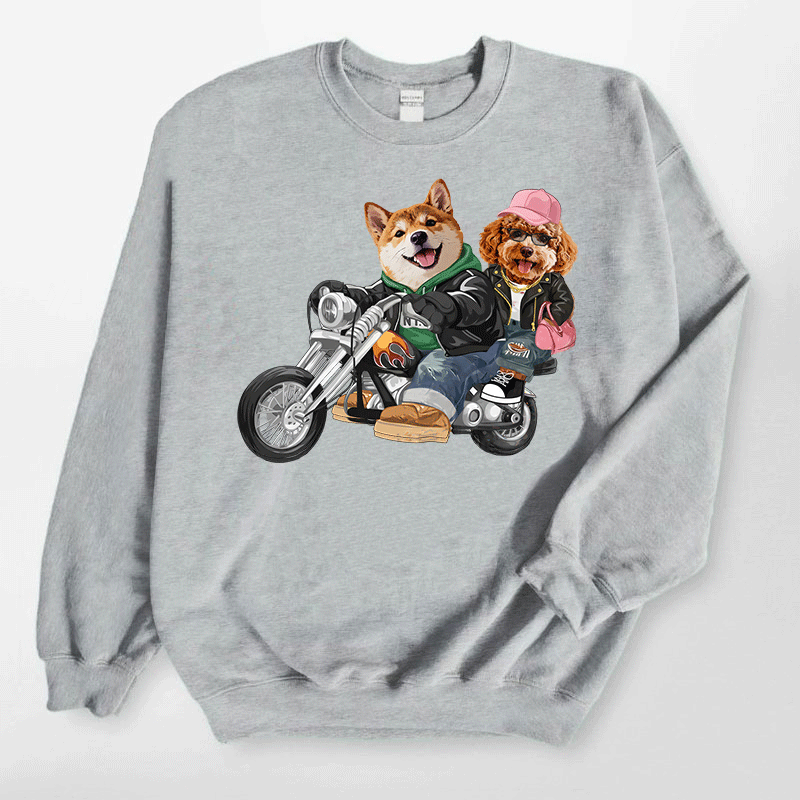 カスタムフワモコ部  トレーナー  カップルバイク編 2頭デザイン26121-9