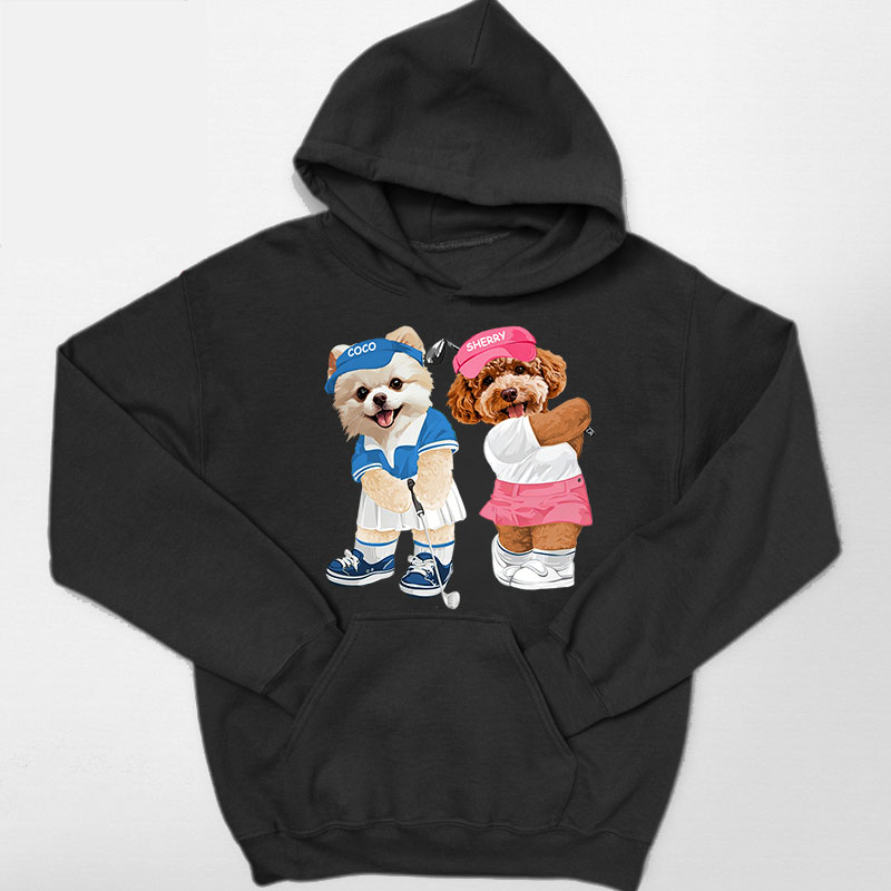 カスタムフワモコ部 　パーカー   ゴルフ大会  2頭デザイン26227-1