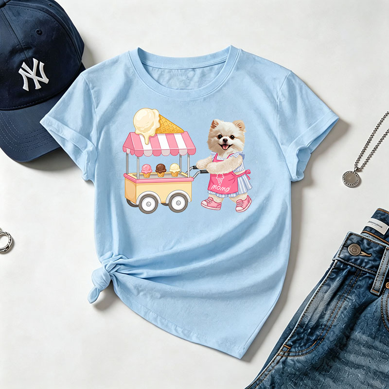 カスタムフワモコ部   Summer Ice Cream  プレミアムTシャツ  1頭デザイン 260610-7