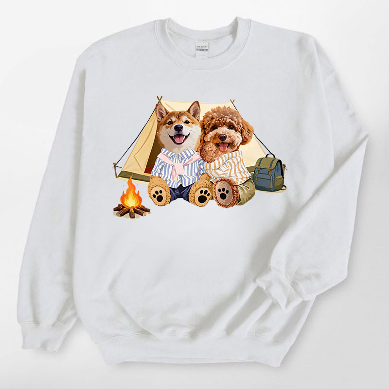 カスタムフワモコ部  トレーナー  キャンプ 2頭デザイン26121-3