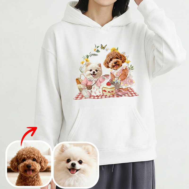 カスタムフワモコ部 　パーカー  ピクニック  2頭デザイン 26115-8