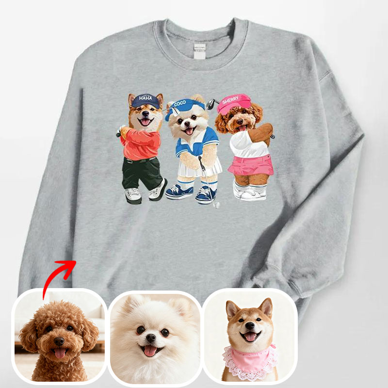 カスタムフワモコ部 　トレーナー   ゴルフスクワッド  3頭デザイン251222-4