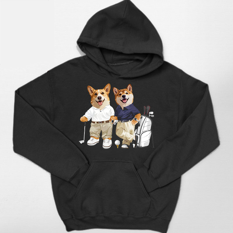 カスタムフワモコ部 　パーカー   ゴルフ紳士  3頭デザイン 251223-2