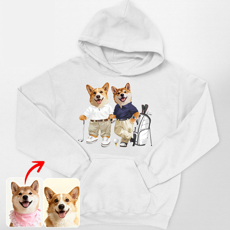 カスタムフワモコ部 　パーカー   ゴルフ紳士  3頭デザイン 251223-2