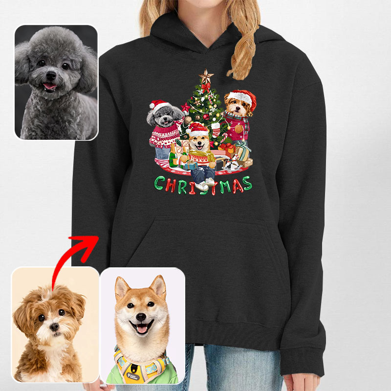 カスタムフワモコ部 　パーカー  Christmas   3頭デザイン251122-9