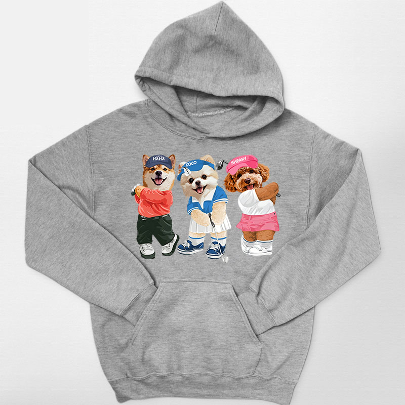 カスタムフワモコ部 　パーカー   ゴルフスクワッド 3頭デザイン 251222-5