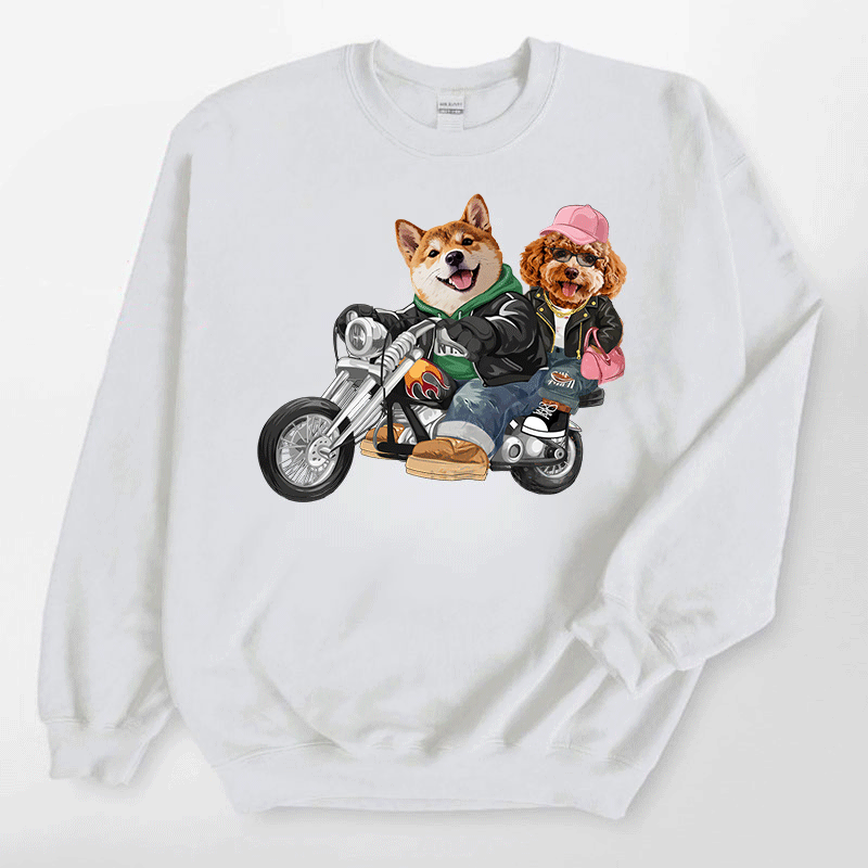 カスタムフワモコ部  トレーナー  カップルバイク編 2頭デザイン26121-9