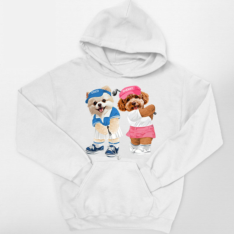 カスタムフワモコ部 　パーカー   ゴルフ大会  2頭デザイン26227-1