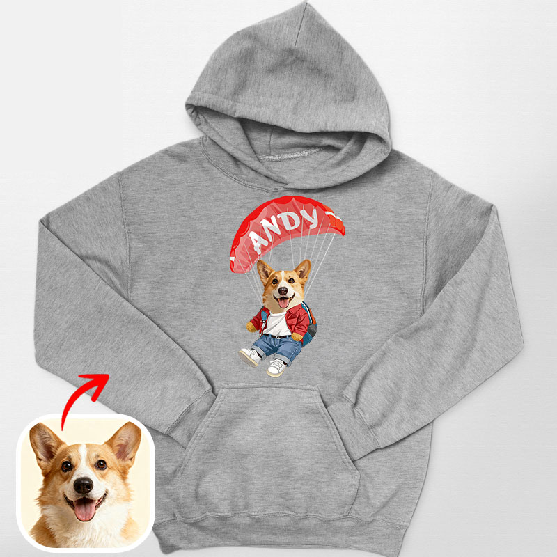 カスタムフワモコ部 　パーカー  スカイダイビング  2頭デザイン 26115-2