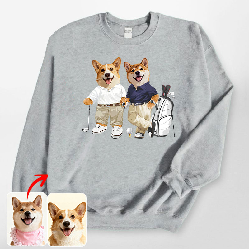 カスタムフワモコ部 　トレーナー   ゴルフ紳士    3頭デザイン251223-4