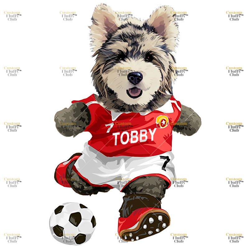 カスタムフワモコ部  プレミアムTシャツ  サッカーシュート  1頭デザイン 0316-2-2