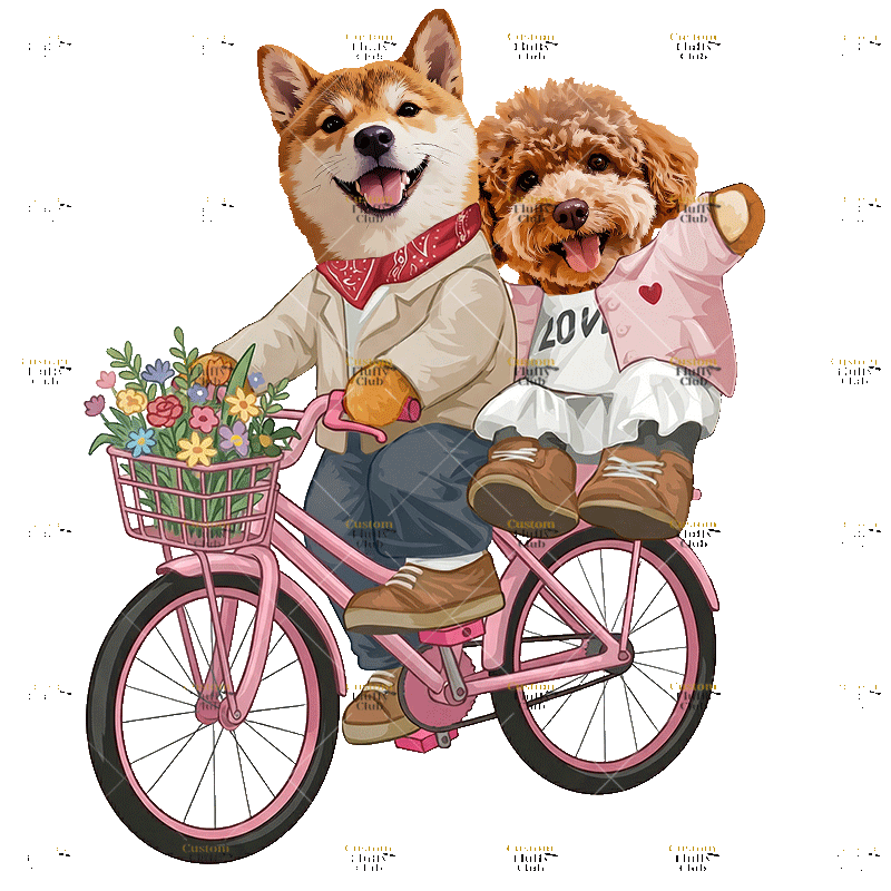 カスタムフワモコ部  パーカー  デート  2頭デザイン26123-2