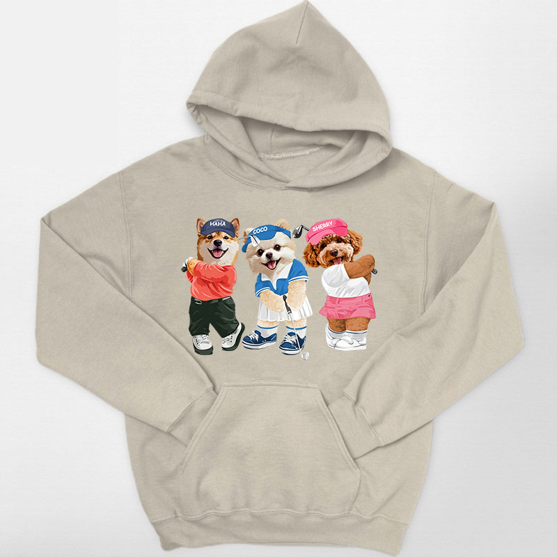 カスタムフワモコ部 　パーカー   ゴルフスクワッド 3頭デザイン 251222-5