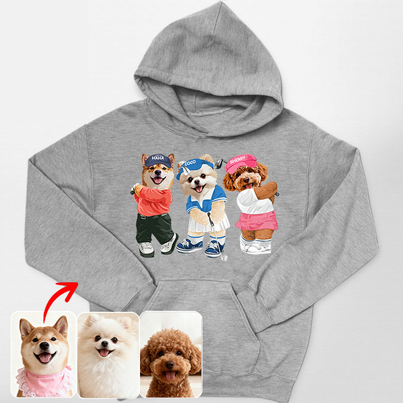 カスタムフワモコ部 　パーカー   ゴルフスクワッド 3頭デザイン 251222-5