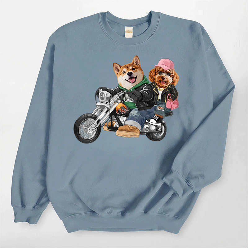 カスタムフワモコ部  トレーナー  カップルバイク編 2頭デザイン26121-9