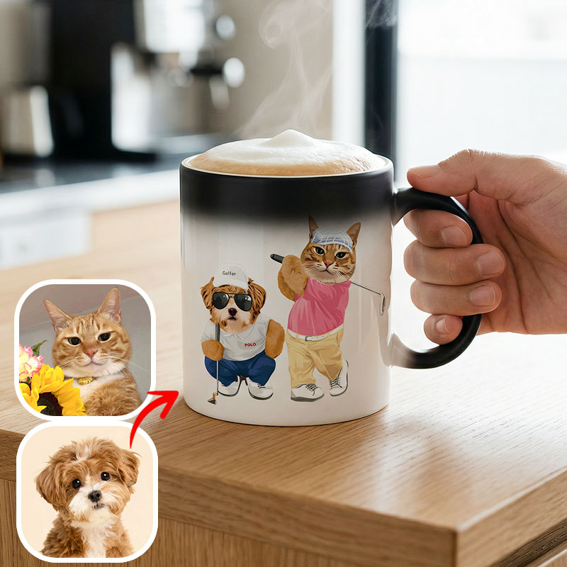 カスタムフワモコ部 　色が変わるマグカップ   【2頭デザイン】260205-1