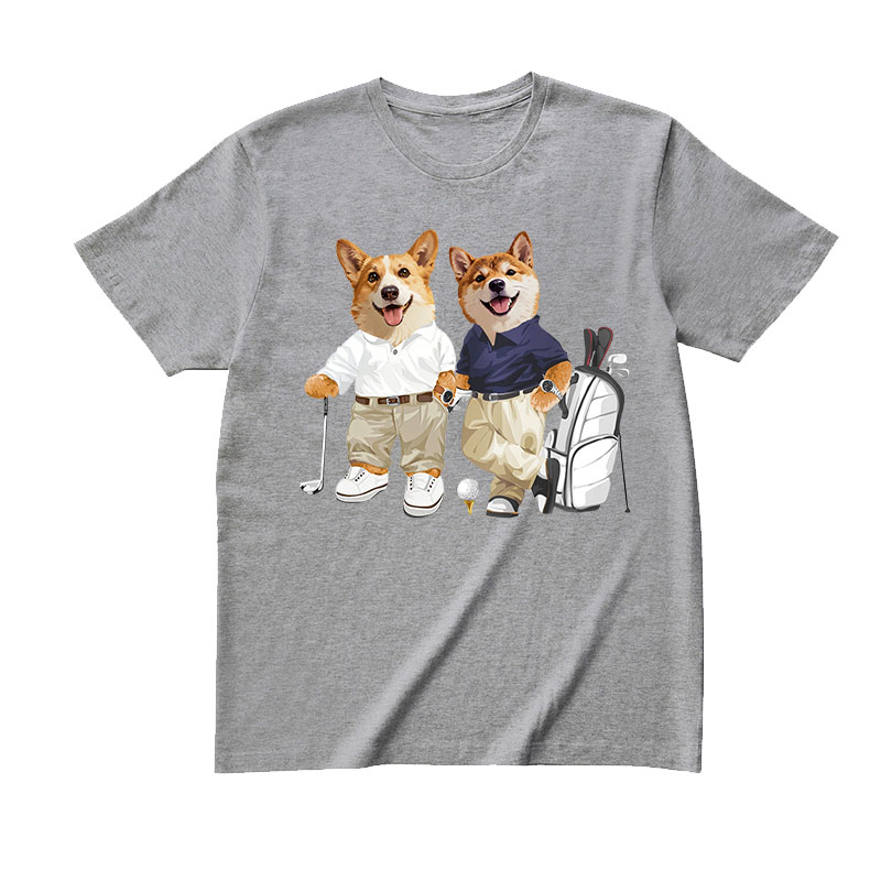 カスタムFluffyclub　半袖Tシャツ   ゴルフ紳士   3頭デザイン251223-3