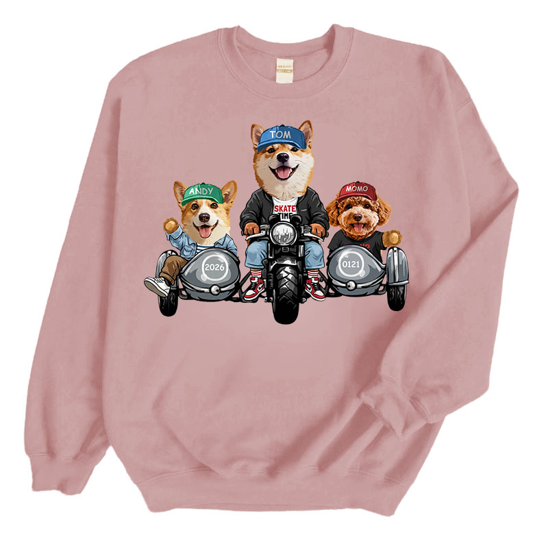 カスタムフワモコ部  トレーナー  カップルバイク編 3頭デザイン26121-12