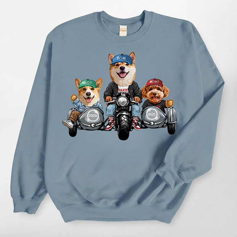 カスタムフワモコ部  トレーナー  カップルバイク編 3頭デザイン26121-12