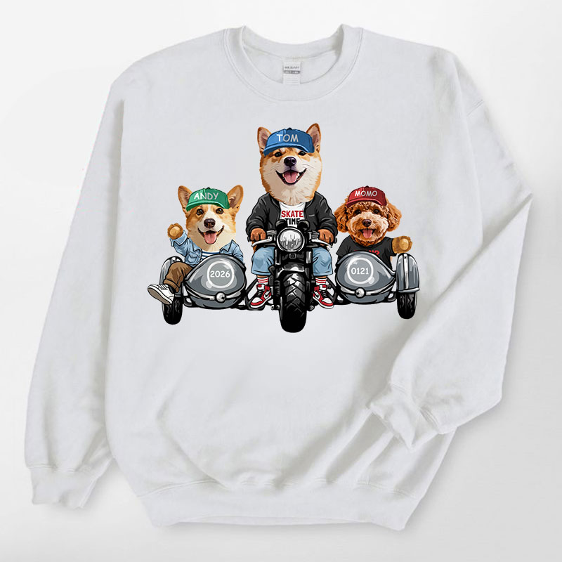 カスタムフワモコ部  トレーナー  カップルバイク編 3頭デザイン26121-12