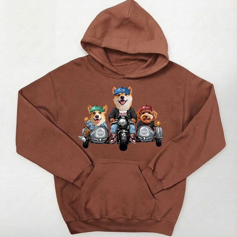 カスタムフワモコ部 　パーカー カップルバイク編  3頭デザイン 26121-11