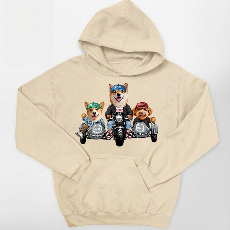 カスタムフワモコ部 　パーカー カップルバイク編  3頭デザイン 26121-11