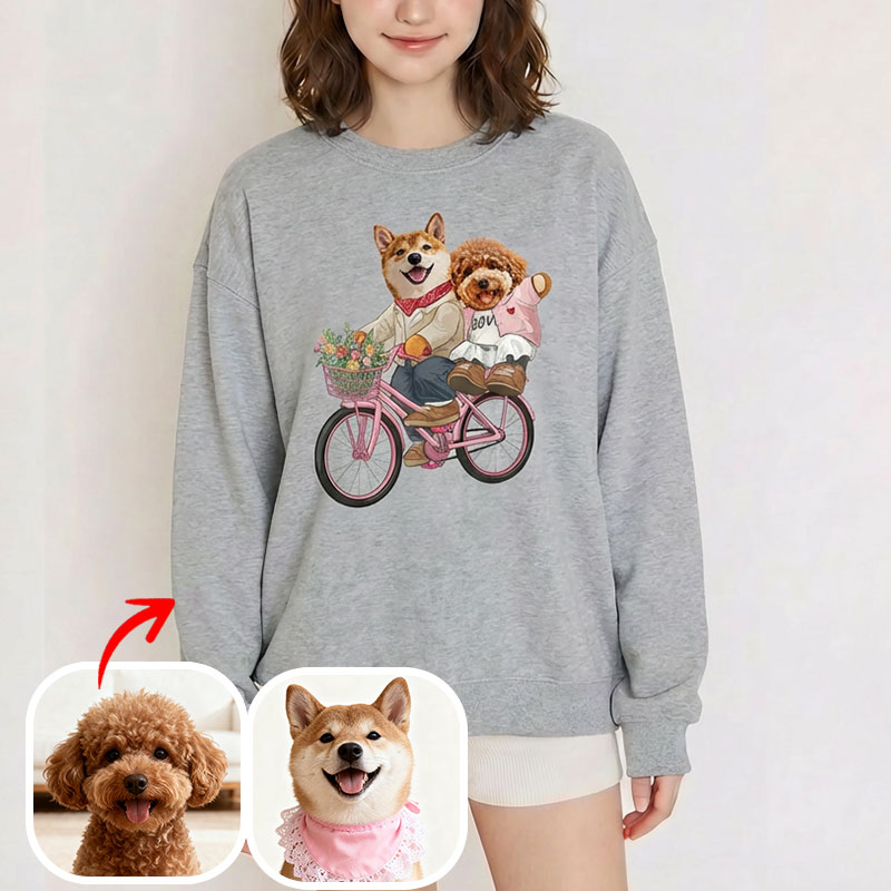 カスタムフワモコ部  トレーナー デート 2頭デザイン26123-3