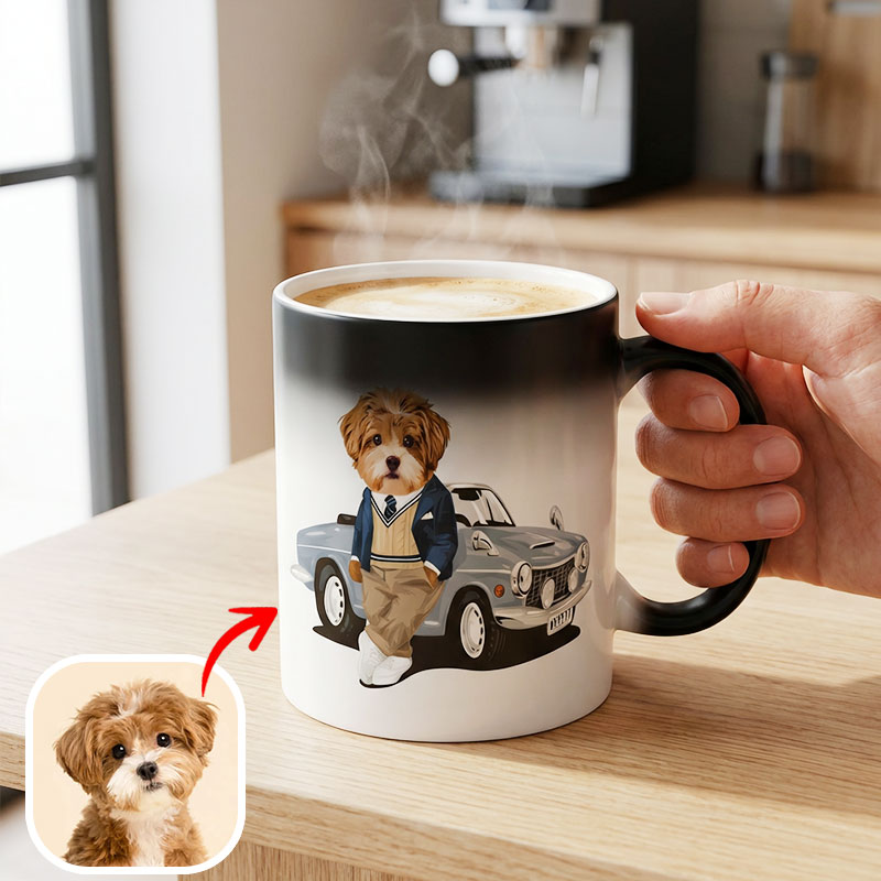 カスタムフワモコ部 　色が変わるマグカップ   【1頭デザイン】260205-9